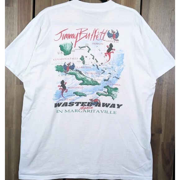 Jimmy Buffett Fruitcakes Margaritaville Vintage 90s Beach Music Band Shirt Large - Picture 6 of 6
